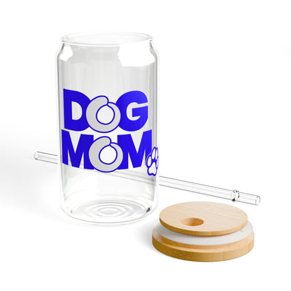 Dog mom blue Sipper Glass