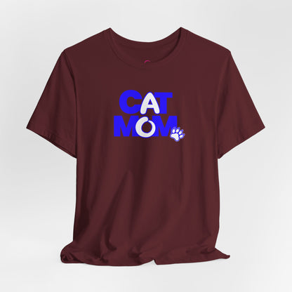 Cat mom blue T-shirt