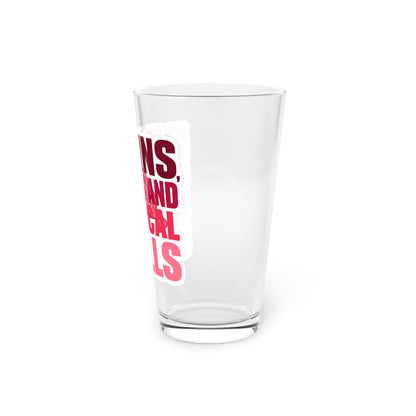 Brains, scrubs and surgical skills pink Beer Glass