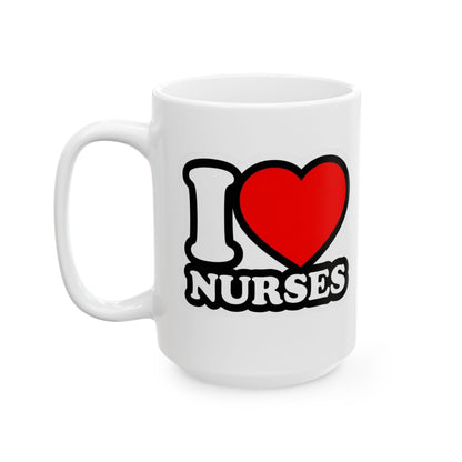 I love nurses faux sticker Mug