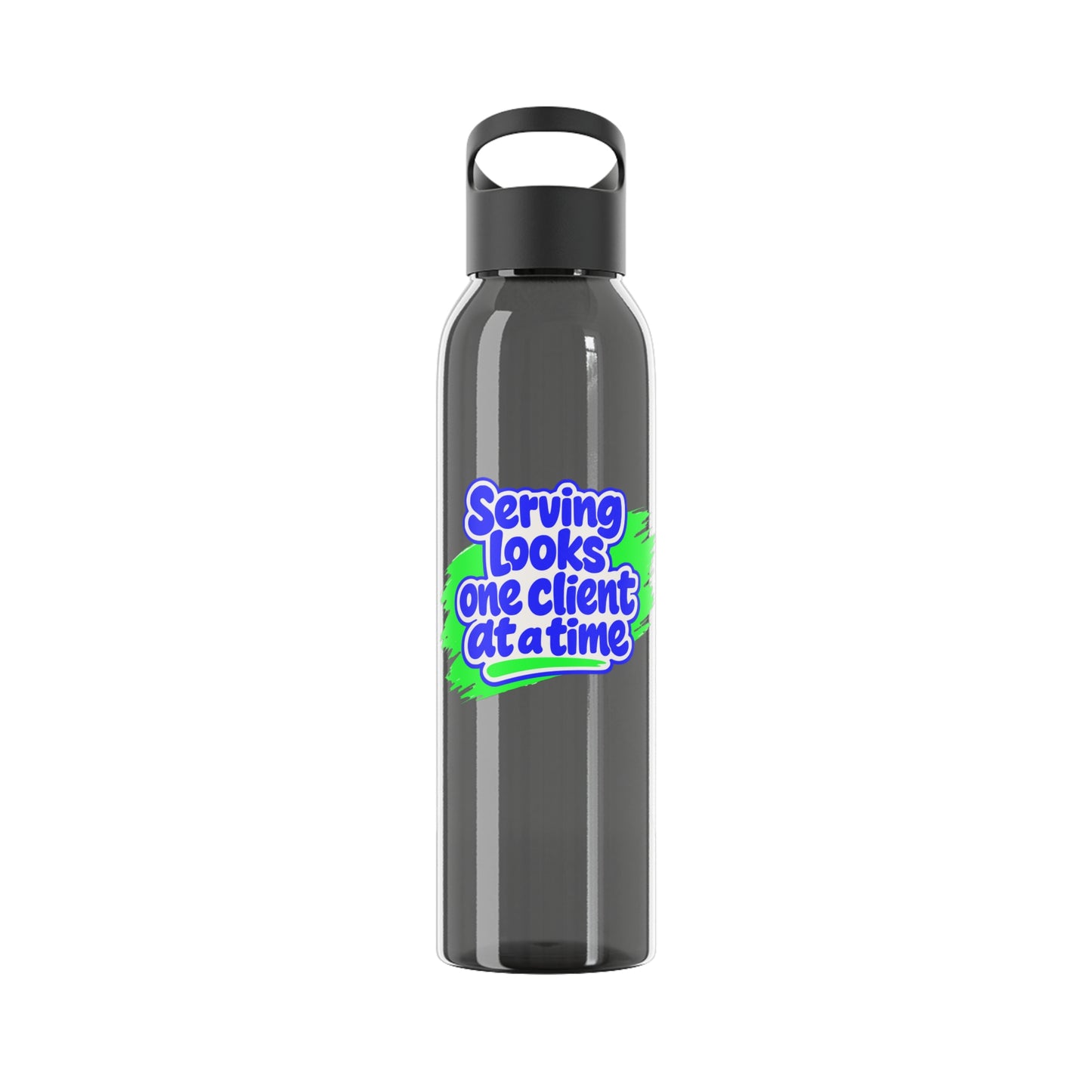 Serving looks one client at a time Water Bottle