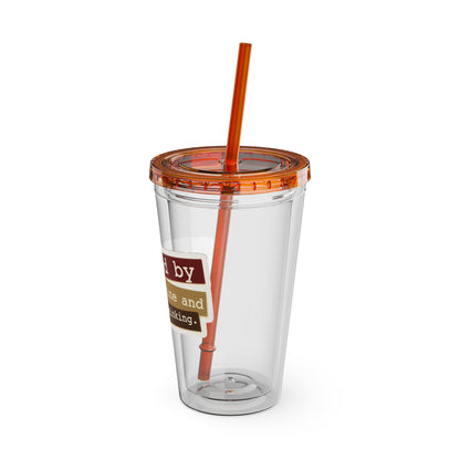 Powered by caffeine and critical thinking Clear Insulated Cup