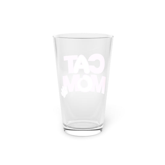 Cat mom pink Beer Glass