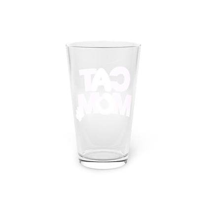 Cat mom pink Beer Glass