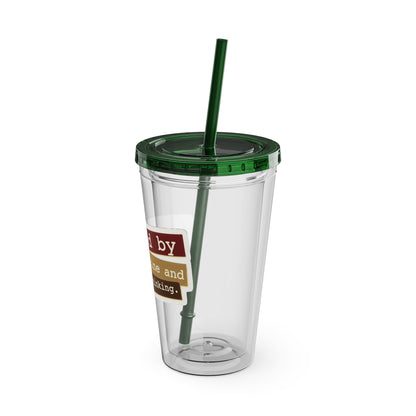 Powered by caffeine and critical thinking Clear Insulated Cup