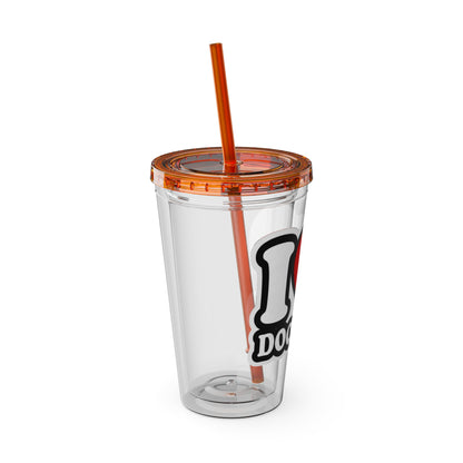 I love doctors faux sticker Clear Insulated Cup
