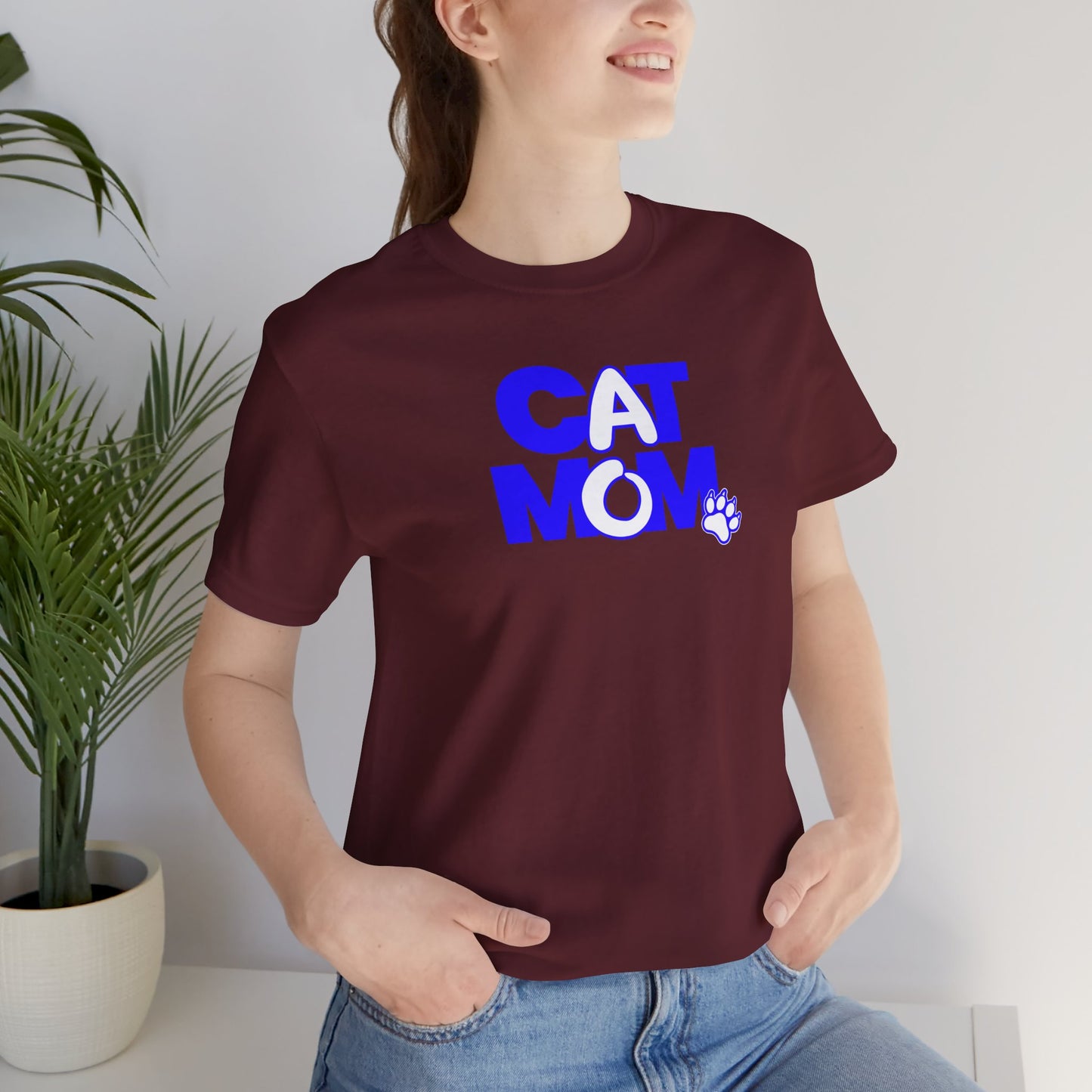 Cat mom blue T-shirt