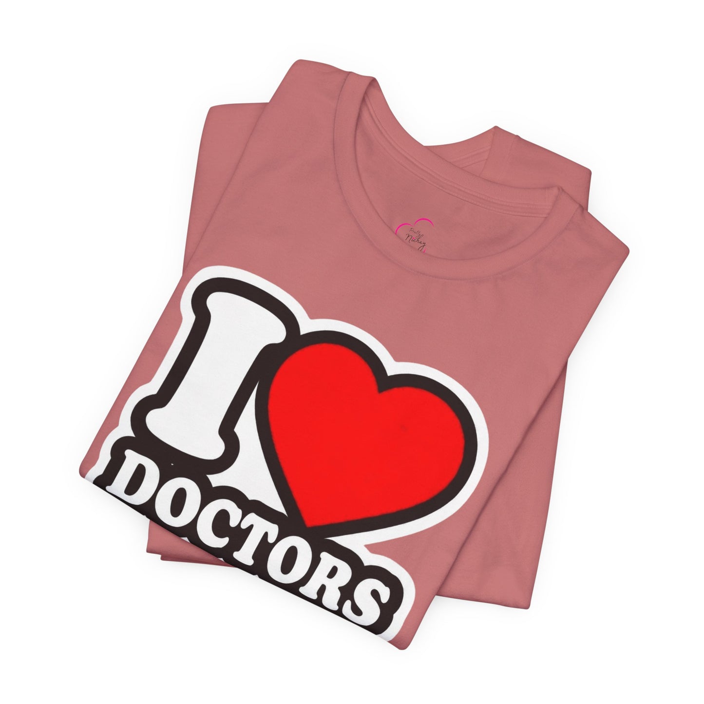 I love doctors faux sticker T-shirt