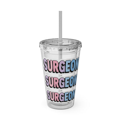 SURGEON faux sticker Clear Insulated Cup