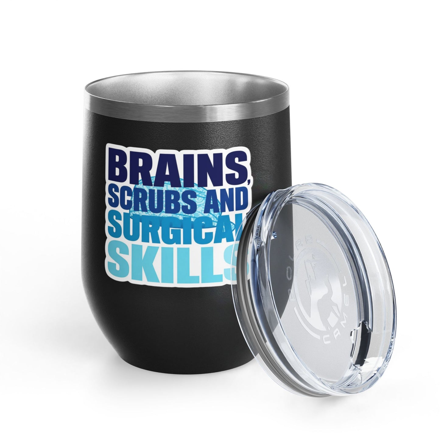 Brains, scrubs and surgical skills blue Tumbler