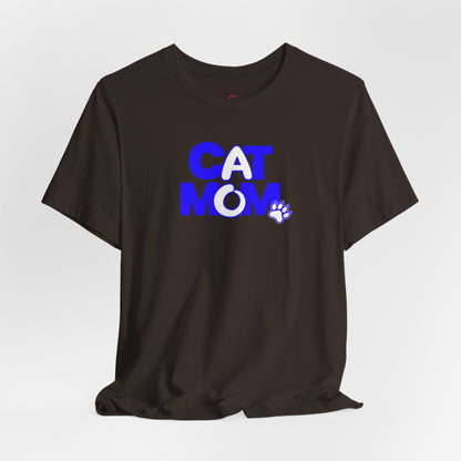 Cat mom blue T-shirt
