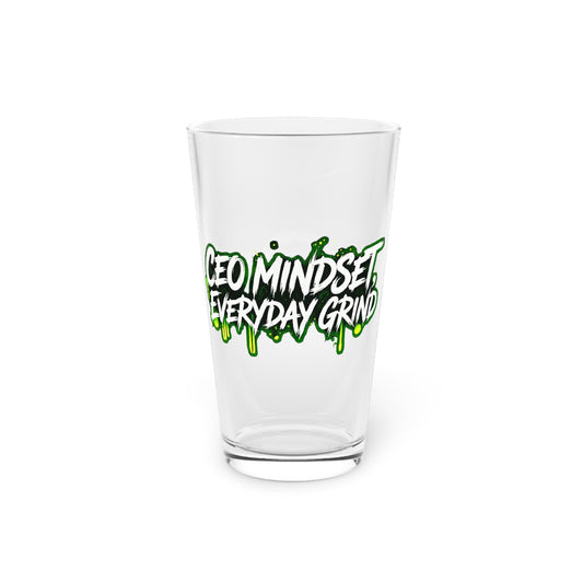CEO mindset, everyday grind Beer Glass