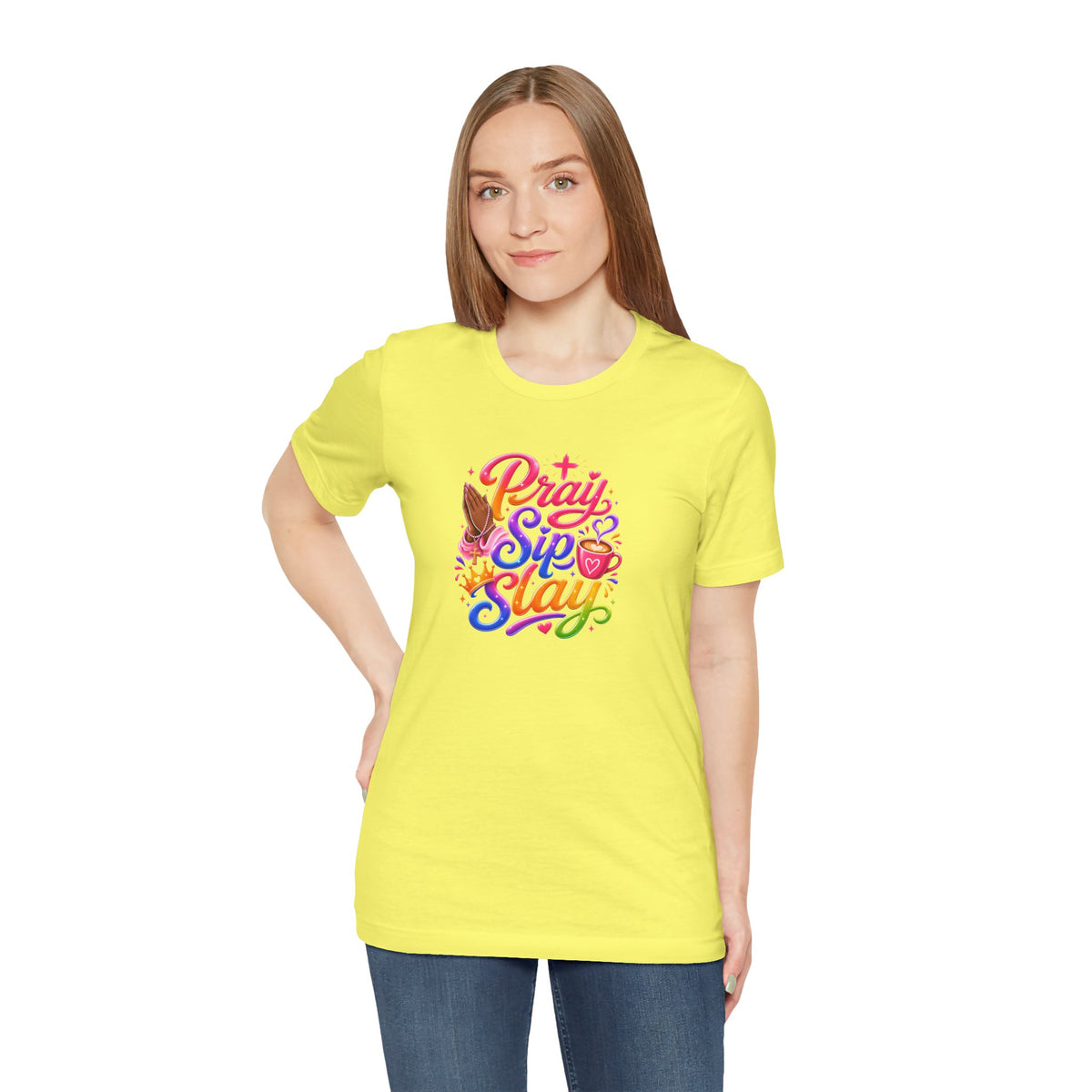 Pray, sip, slay T-shirt