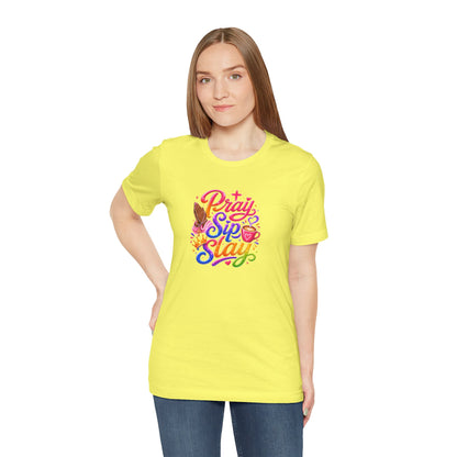Pray, sip, slay T-shirt