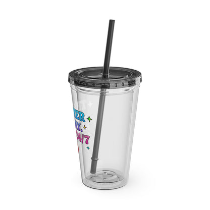 Teacher by day mom 24/7 Clear Insulated Cup
