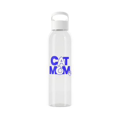 Cat mom blue Water Bottle