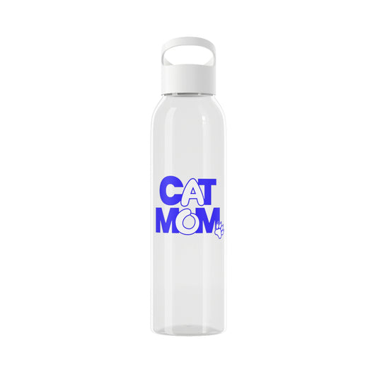 Cat mom blue Water Bottle