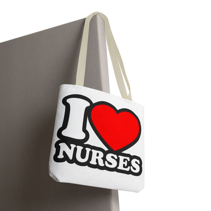 I love nurses faux sticker Tote Bag