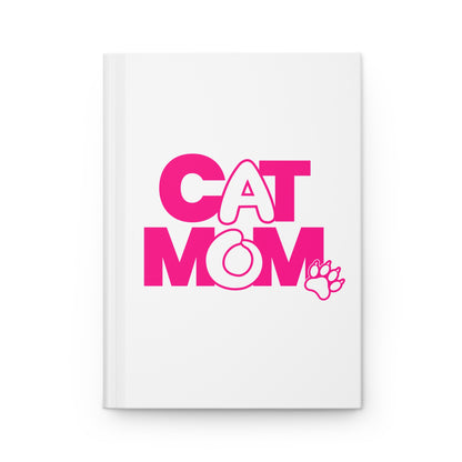 Cat mom pink Hardcover Journal