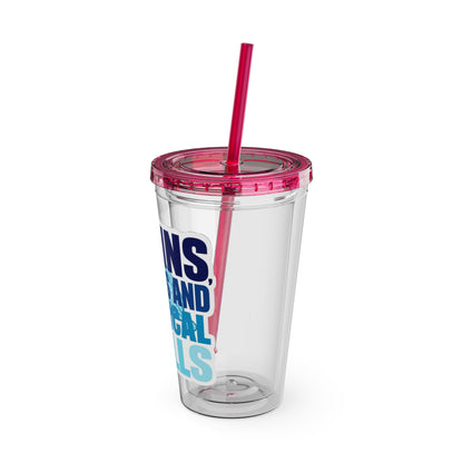 Brains, scrubs and surgical skills blue Clear Insulated Cup