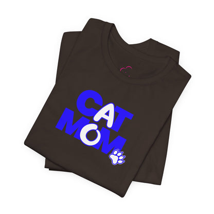 Cat mom blue T-shirt