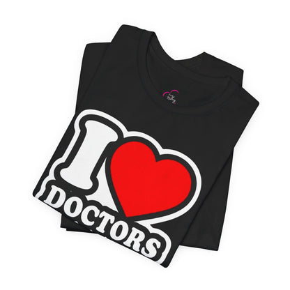 I love doctors faux sticker T-shirt
