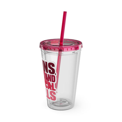 Brains, scrubs and surgical skills pink Clear Insulated Cup