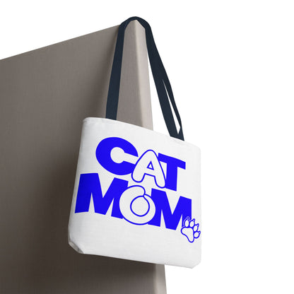 Cat mom blue Tote Bag