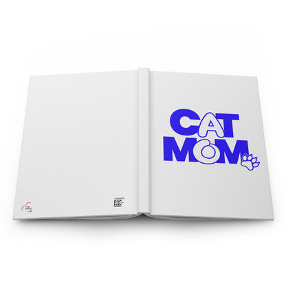 Cat mom blue Hardcover Journal