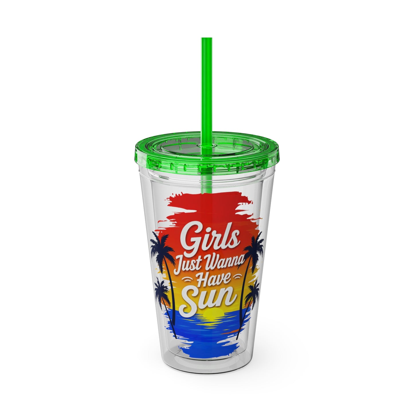 Girls just wanna have sun Clear Insulated Cup