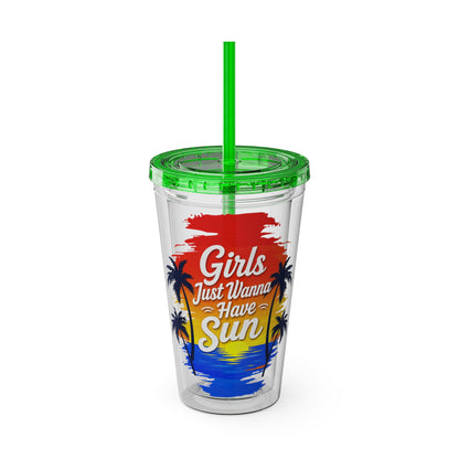 Girls just wanna have sun Clear Insulated Cup
