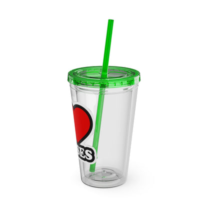 I love nurses faux sticker Clear Insulated Cup