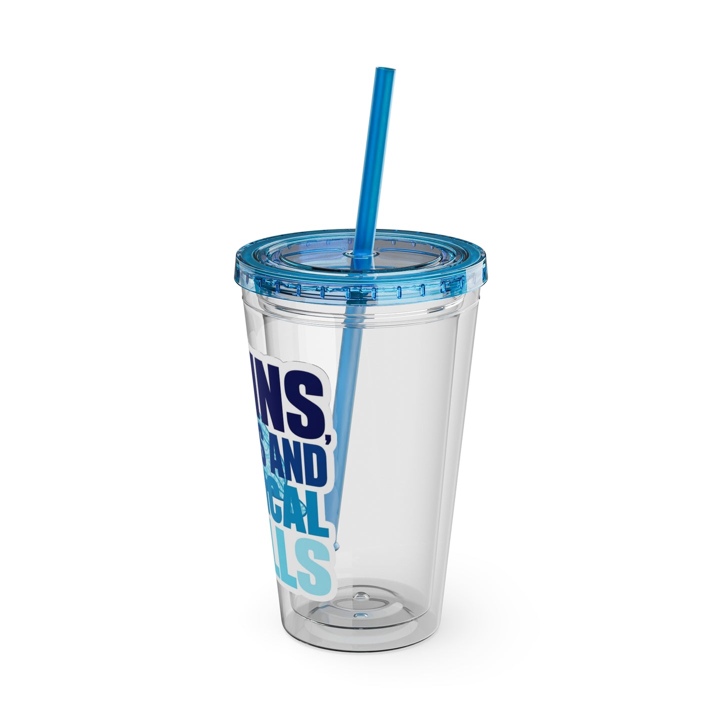 Brains, scrubs and surgical skills blue Clear Insulated Cup