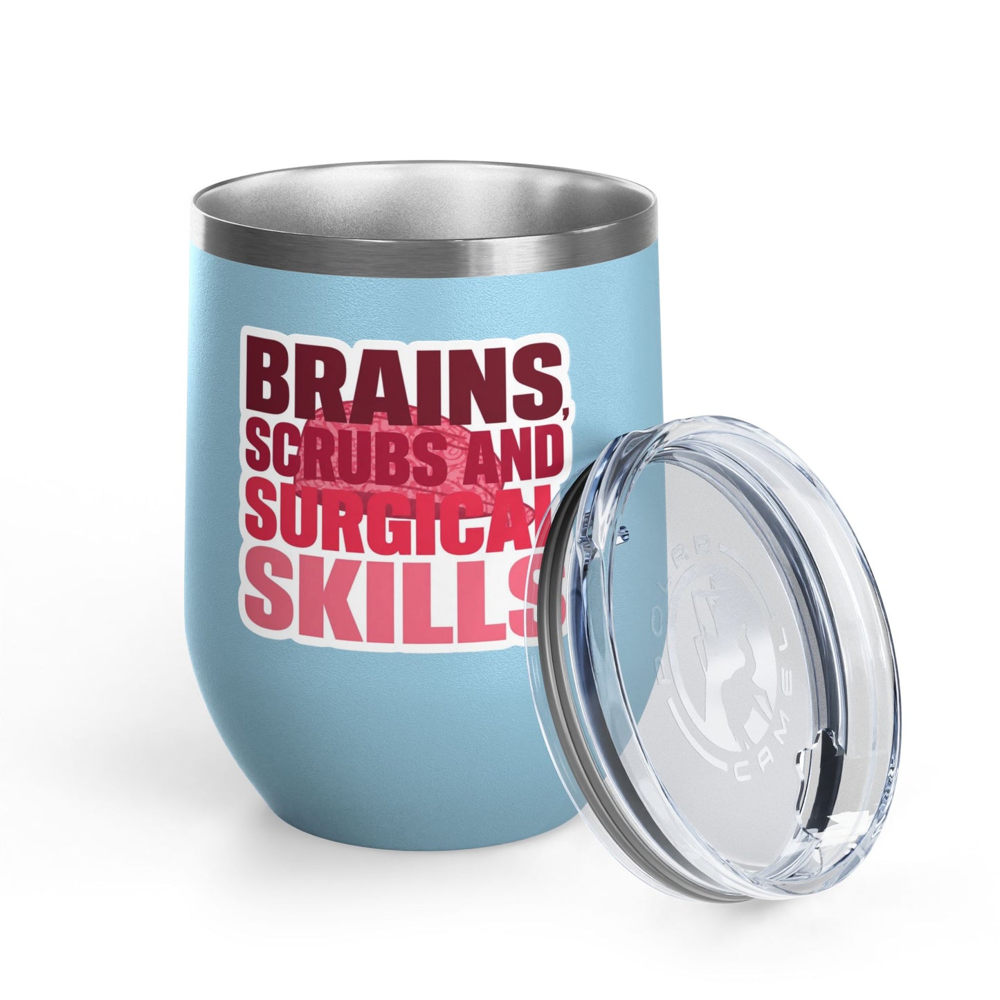 Brains, scrubs and surgical skills pink Tumbler