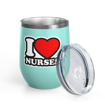 I love nurses faux sticker Tumbler