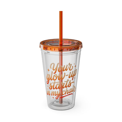 Your glow up starts in my chair Clear Insulated Cup