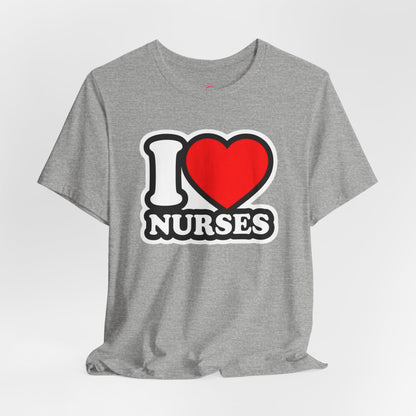 I love nurses faux sticker T-shirt
