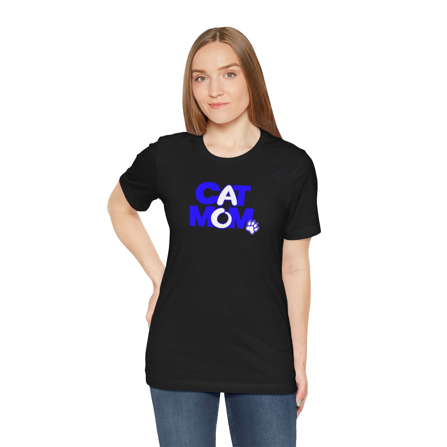 Cat mom blue T-shirt