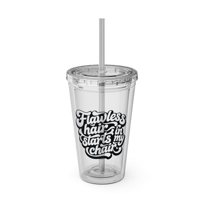Flawless hair starts in my chair Clear Insulated Cup