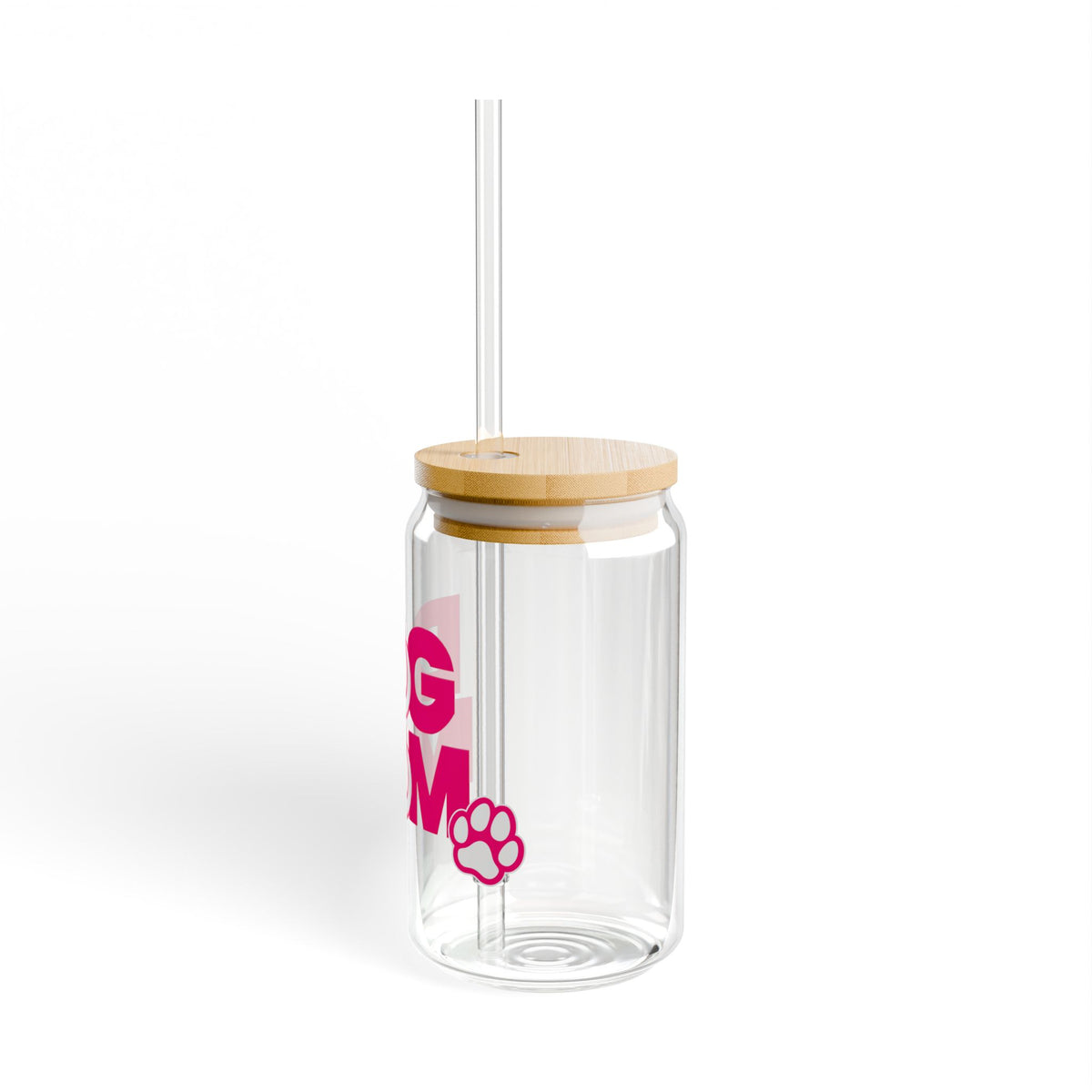 Dog mom pink Sipper Glass