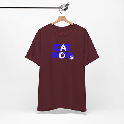 Cat mom blue T-shirt