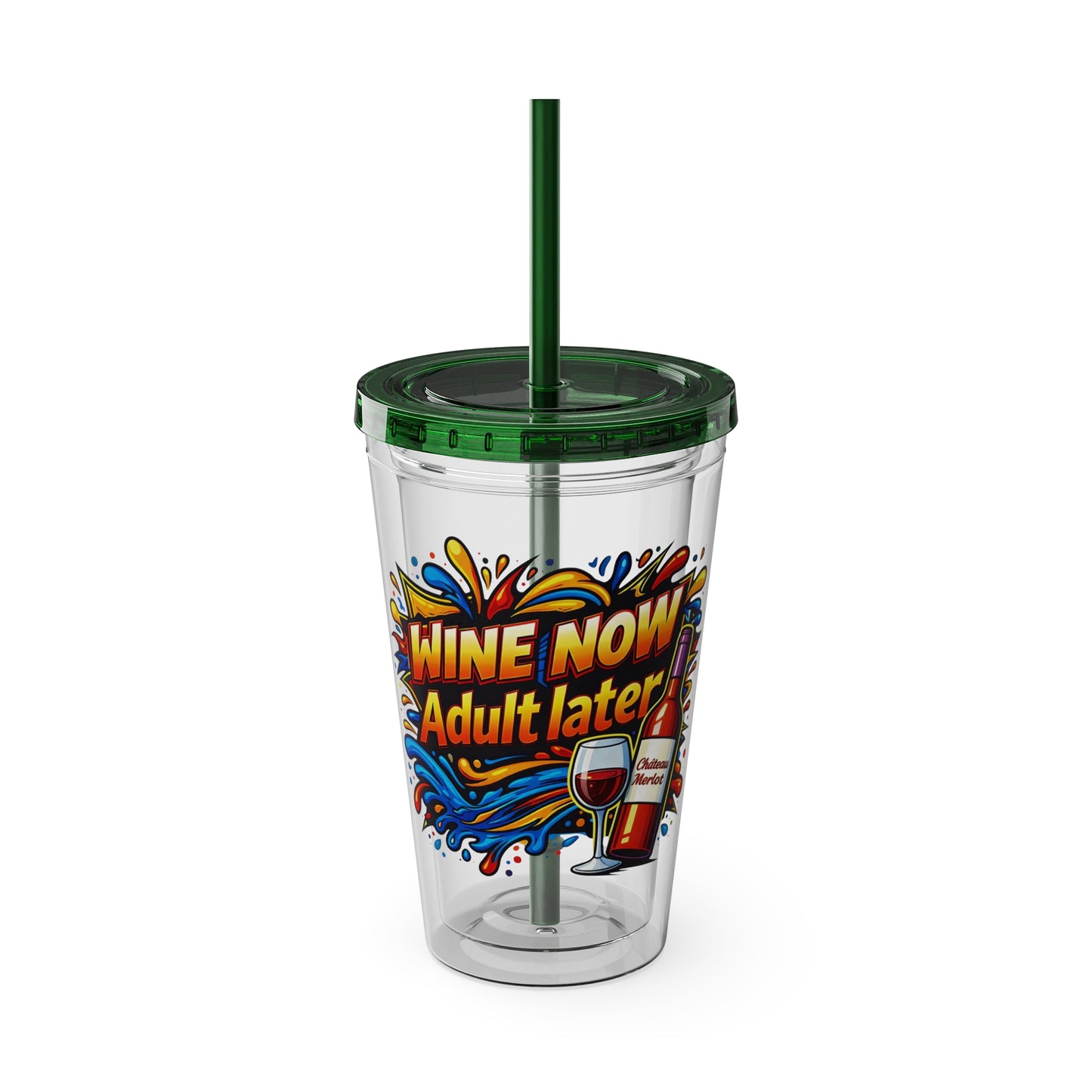 WINE NOW Adult later Clear Insulated Cup
