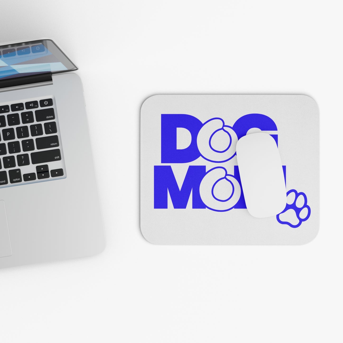Dog mom blue Mouse Pad