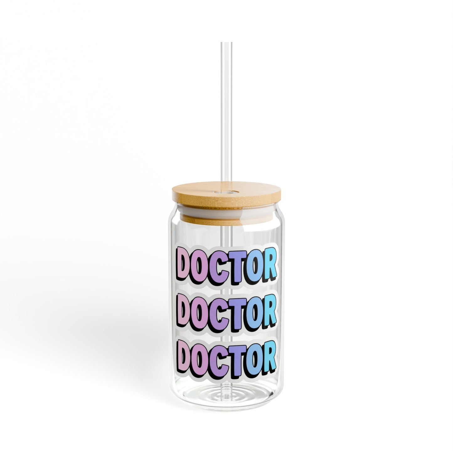 DOCTOR faux sticker Sipper Glass