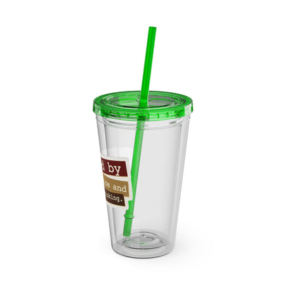 Powered by caffeine and critical thinking Clear Insulated Cup