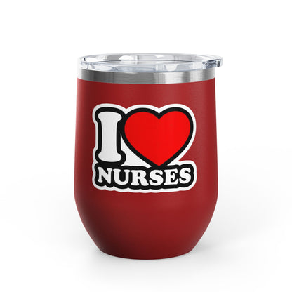 I love nurses faux sticker Tumbler