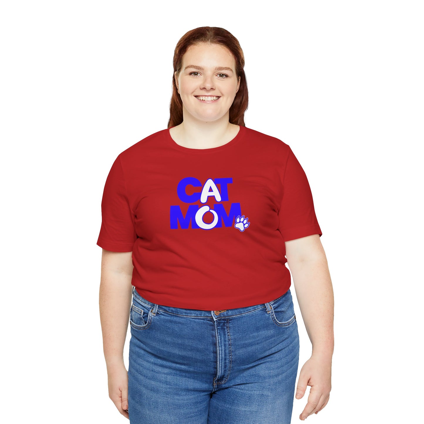 Cat mom blue T-shirt