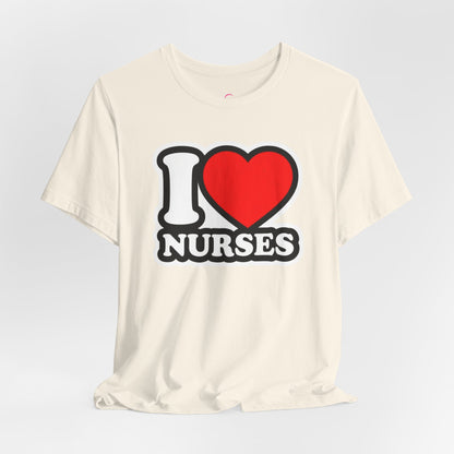 I love nurses faux sticker T-shirt