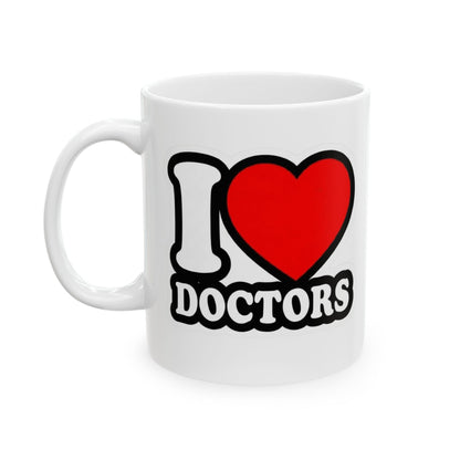 I love doctors faux sticker Mug