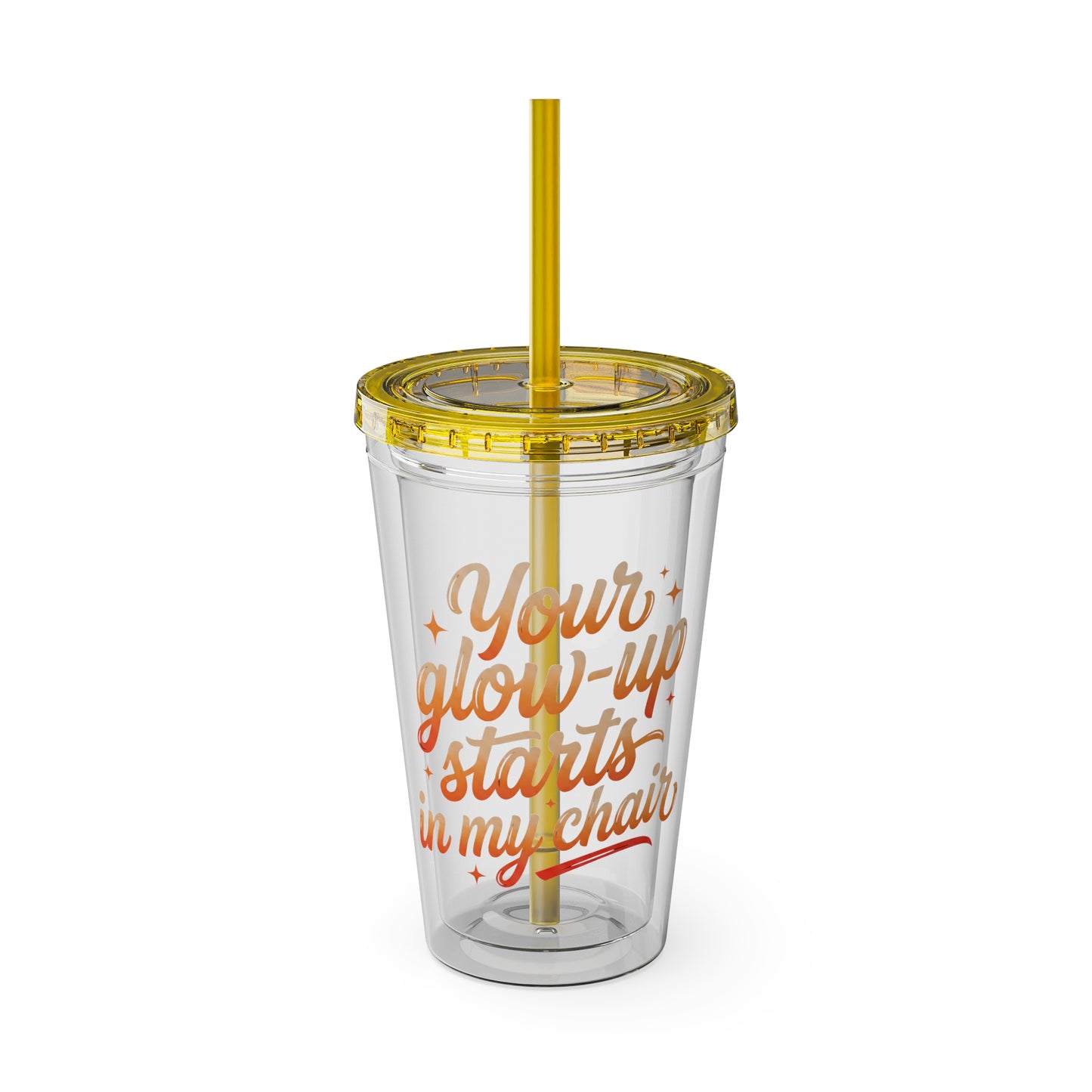 Your glow up starts in my chair Clear Insulated Cup